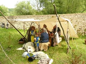 Weberfamilie mit Kinder