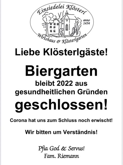 2022 bleibt geschlossen