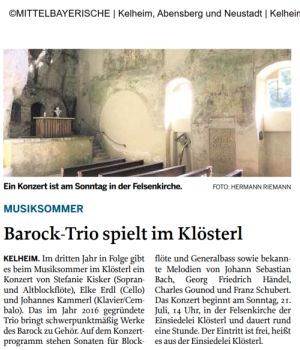 Barock-Trio spielt im Kl�sterl